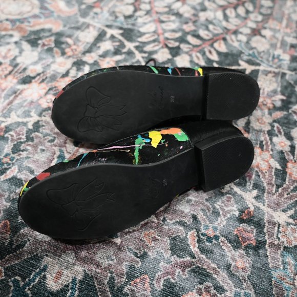 Lola Ramona Size 39 Cowhide Painted Retro Lace Up Shoes | Size 39 / US9 - Picture 11 of 12